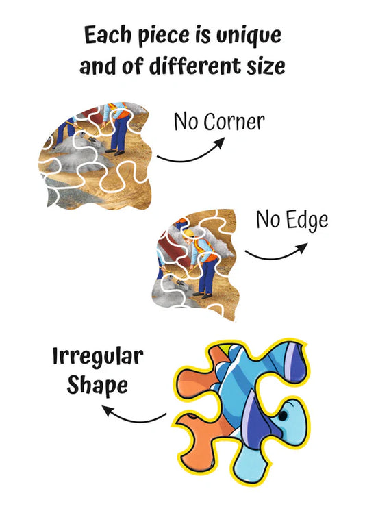 Crazy Shape Based Puzzle | Construction - 90 Pc Puzzle | 6 years or older