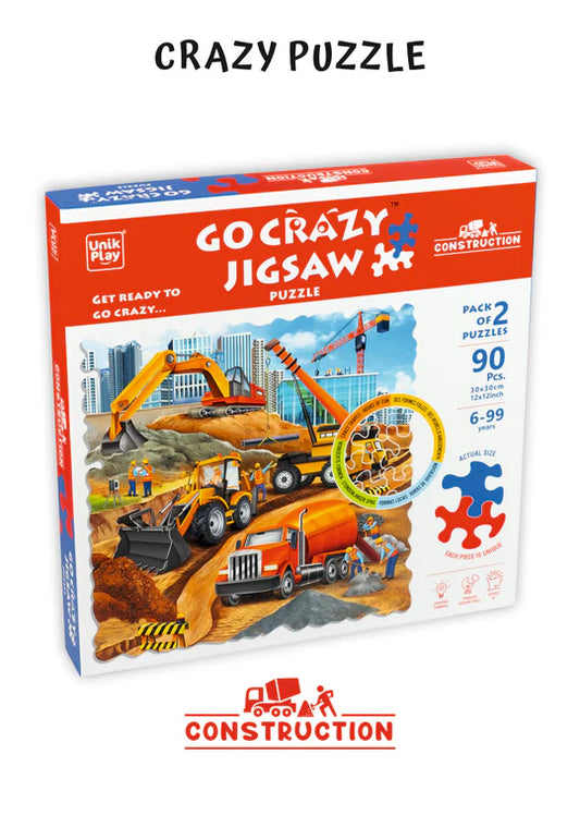 Crazy Shape Based Puzzle | Construction - 90 Pc Puzzle | 6 years or older
