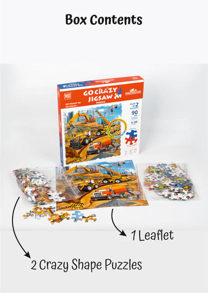 Crazy Shape Based Puzzle | Construction - 90 Pc Puzzle | 6 years or older