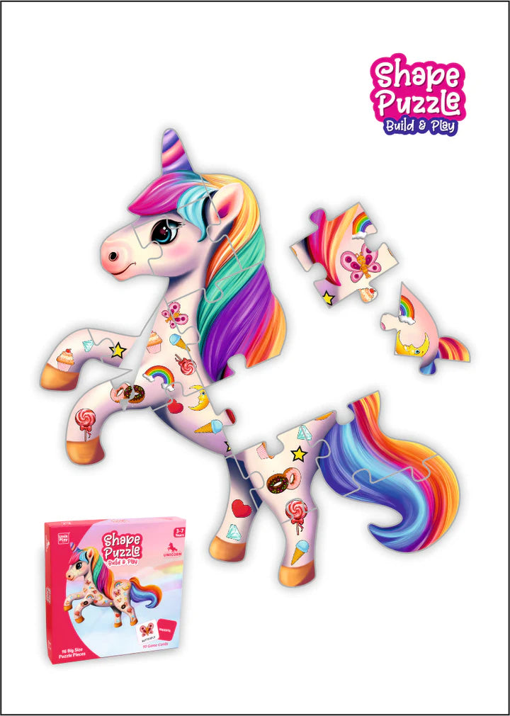 Shape Puzzle - Unicorn | Shape Based Puzzle + Memory Game | 3 to 7 Years