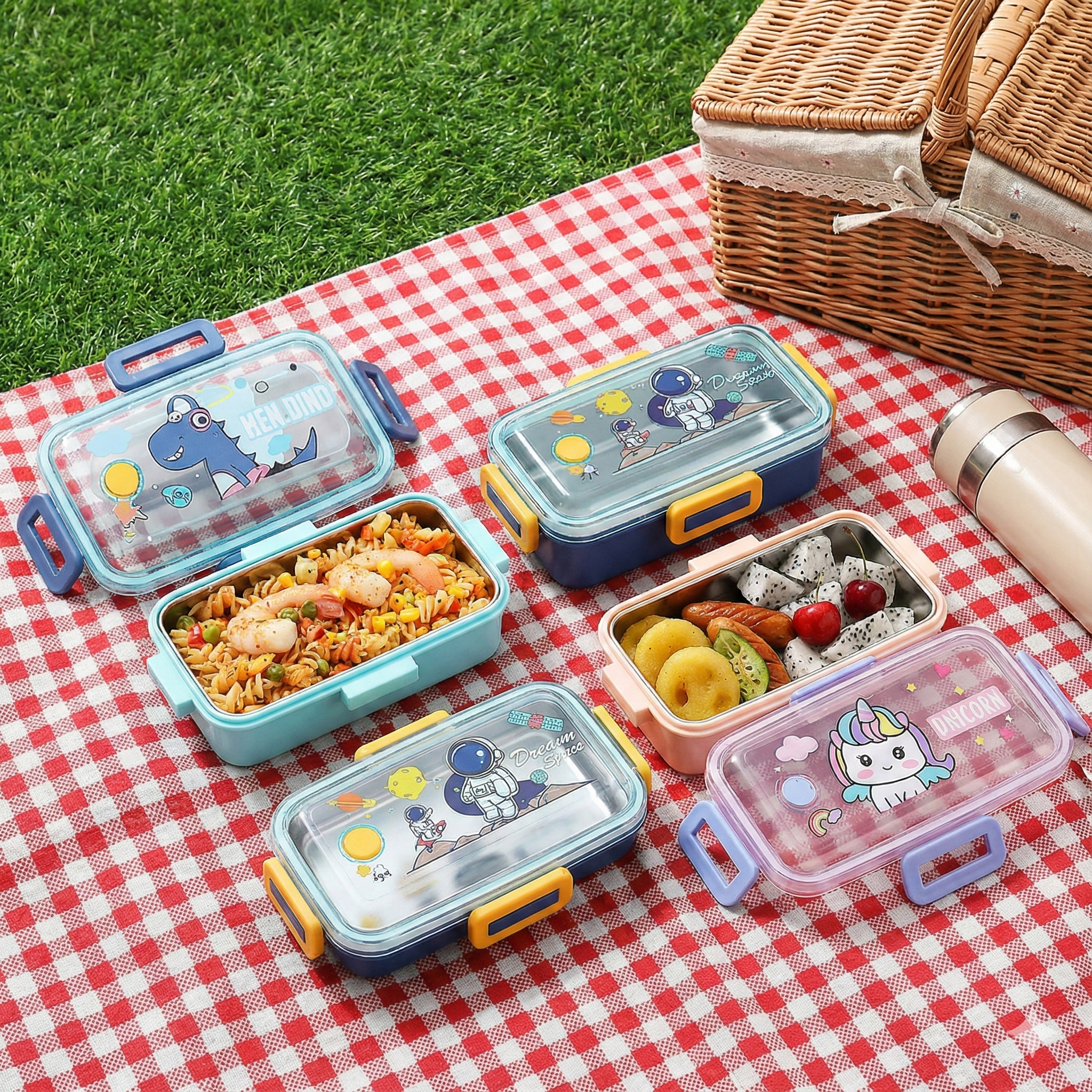 Kids' Cartoon Bento Stainless Steel Lunch Box